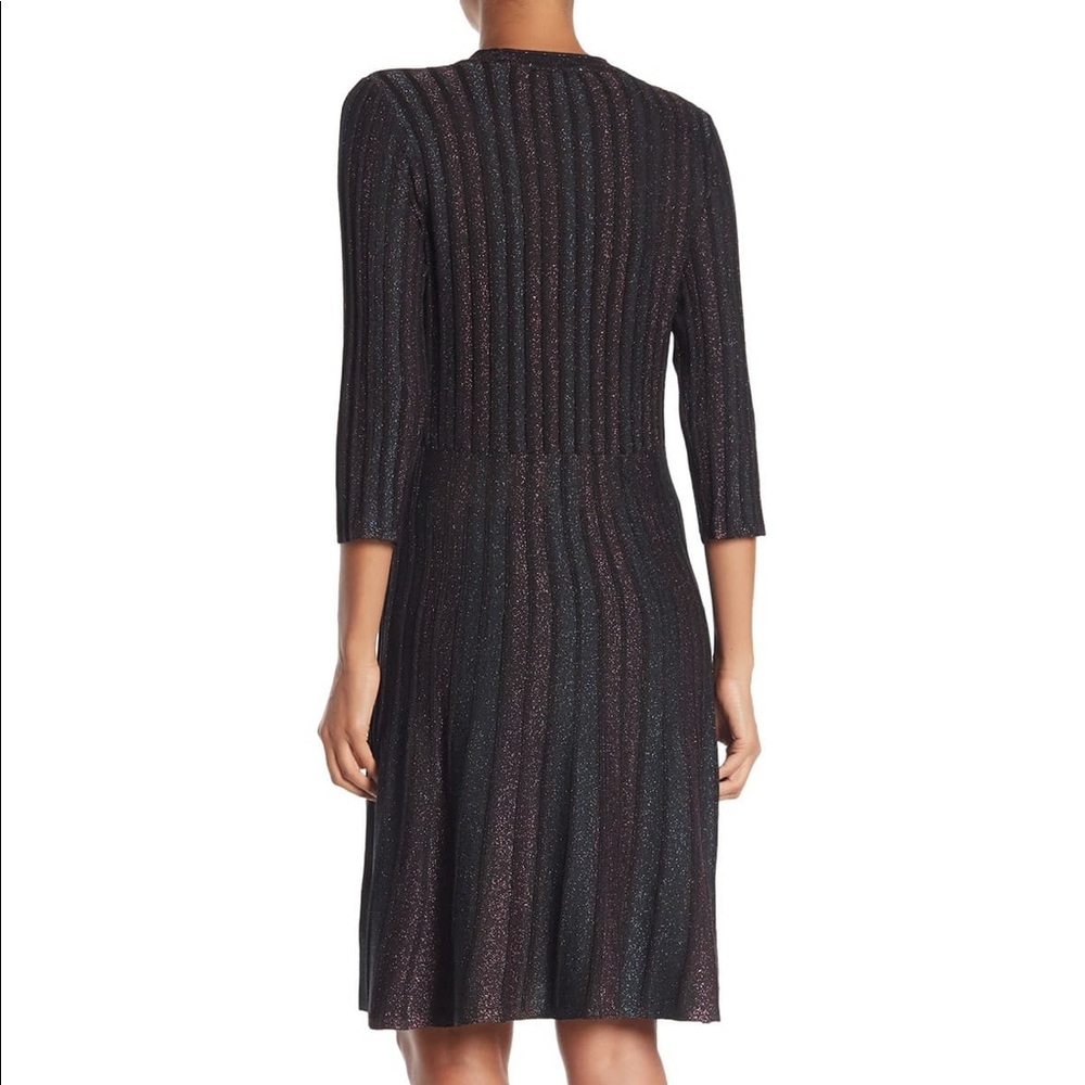 nanette lepore Stripe 3/4 Sleeve Fit & Flare Dress - Picture 3 of 3